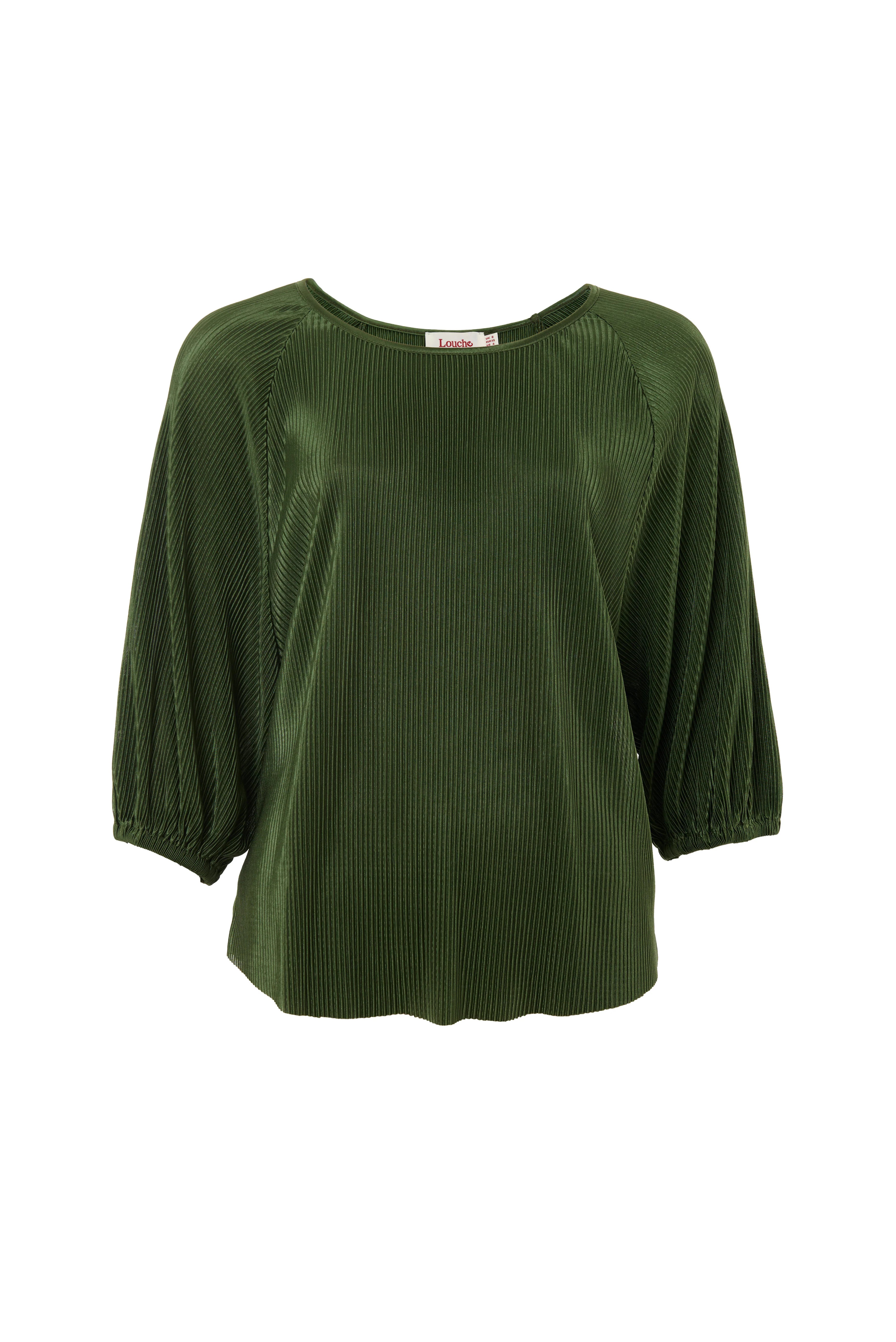 Mayanna Pleat 3/4 Sleeve Top - Sage
