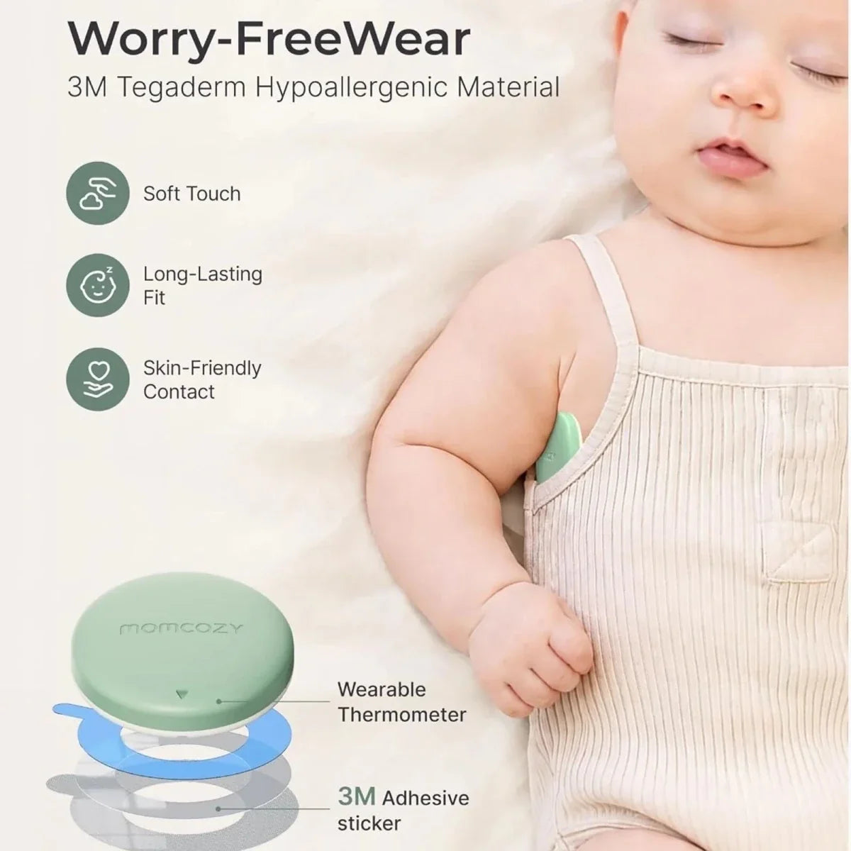Momcozy T31 Wearable Smart Baby Digital Thermometer - image 4
