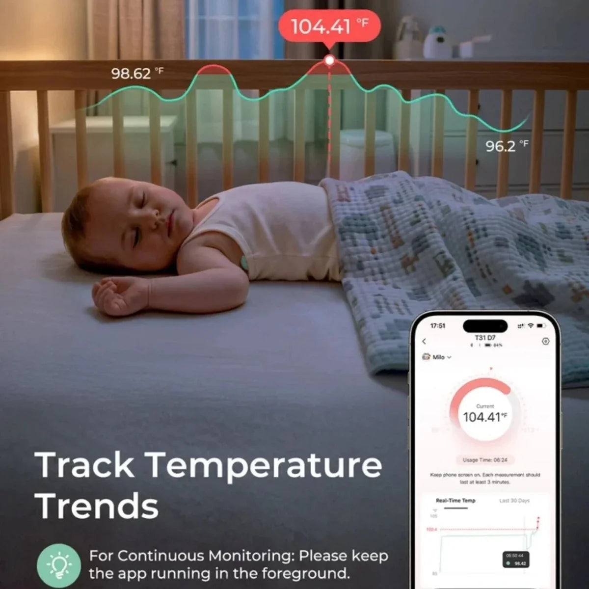 Momcozy T31 Wearable Smart Baby Digital Thermometer - image 15