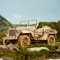 ROKR Army Jeep 3D Wooden Puzzle – 1:18 Scale DIY Model Car Kit