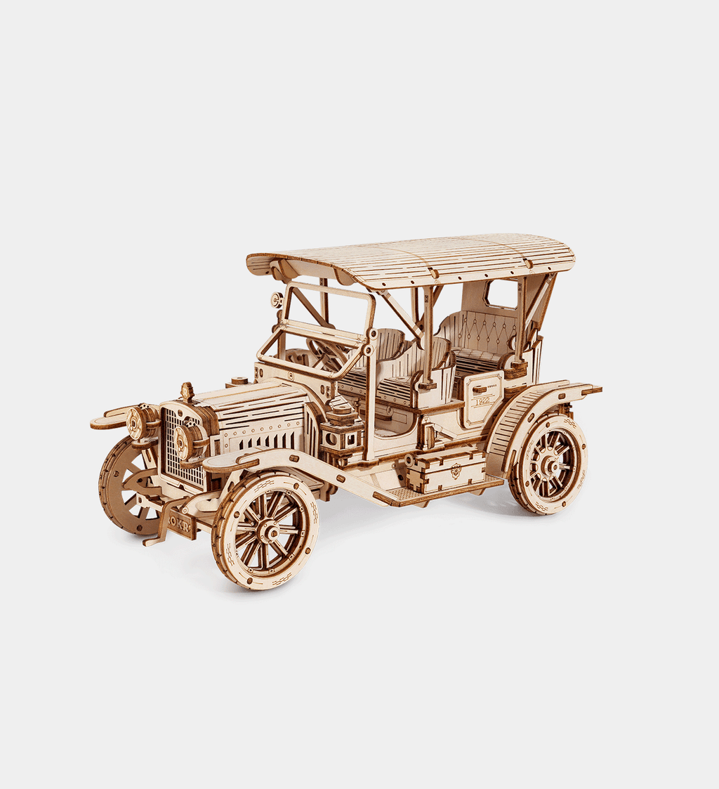 Robotime-ROKR Vintage Car 3D Wooden Puzzle - DIY Mechanical Model Kit