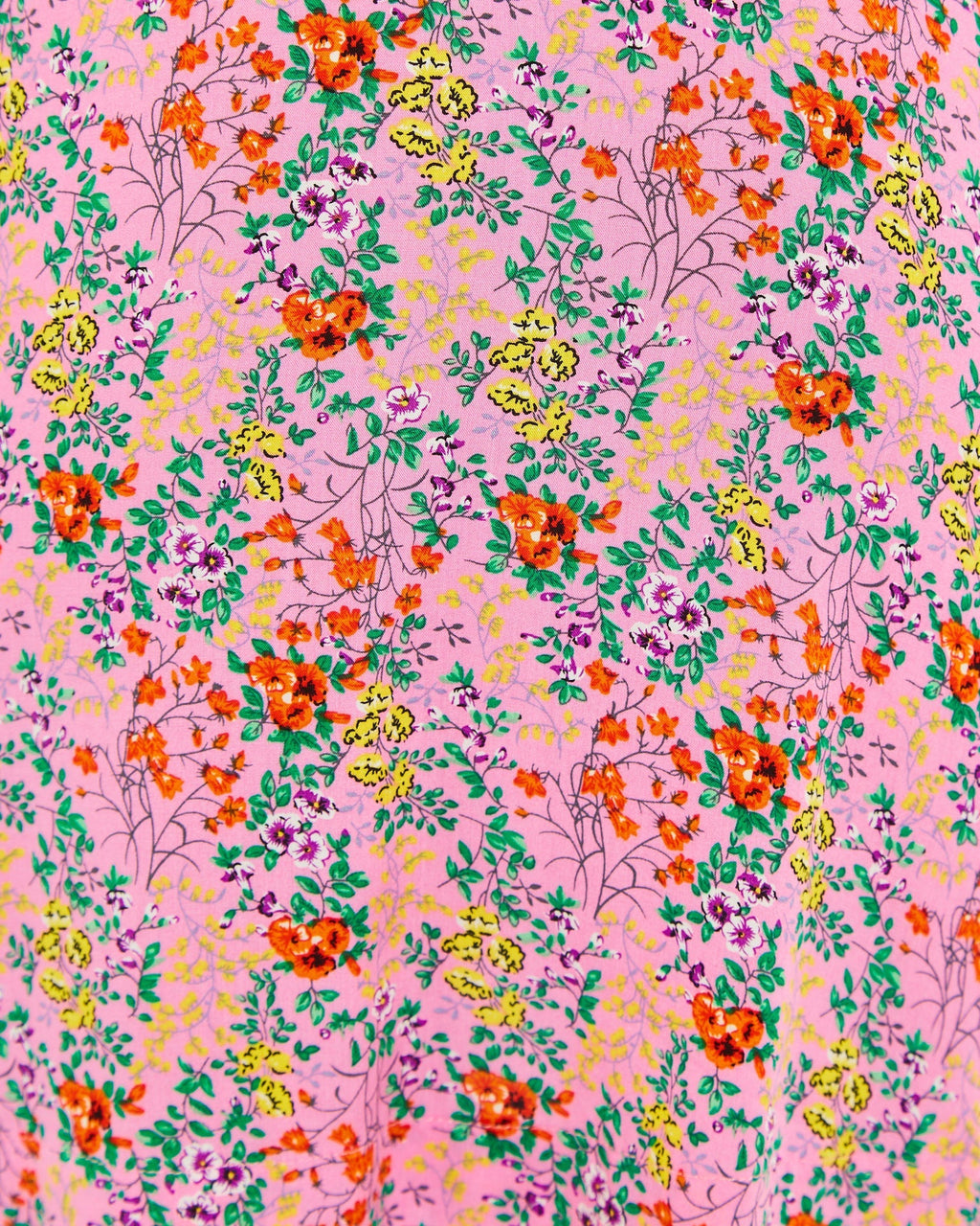 Louche Merle Flower Show Print V Neck Short Sleeve Tea Dress Pink