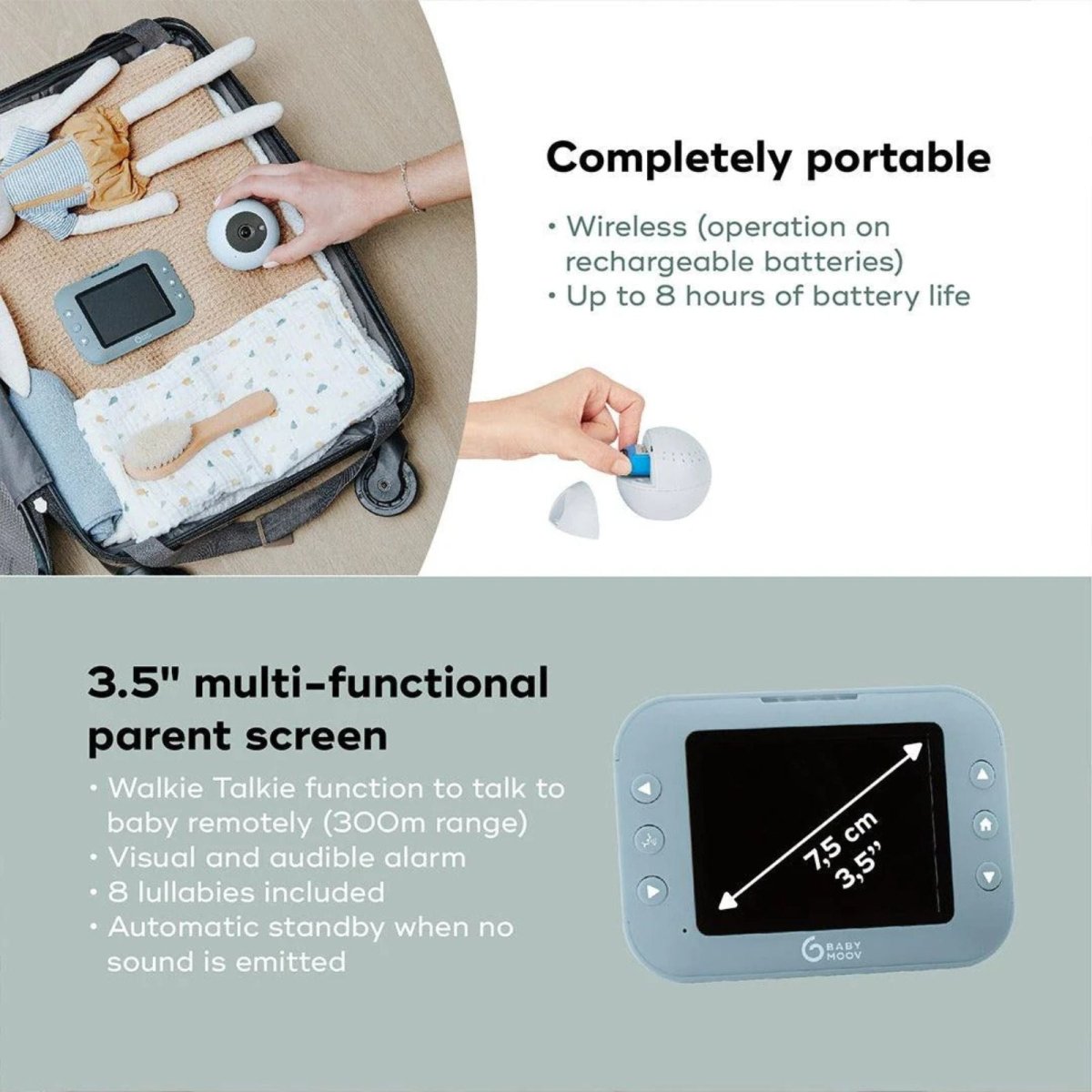 Babymoov Babyphone Yoo Roll Video Baby Monitor