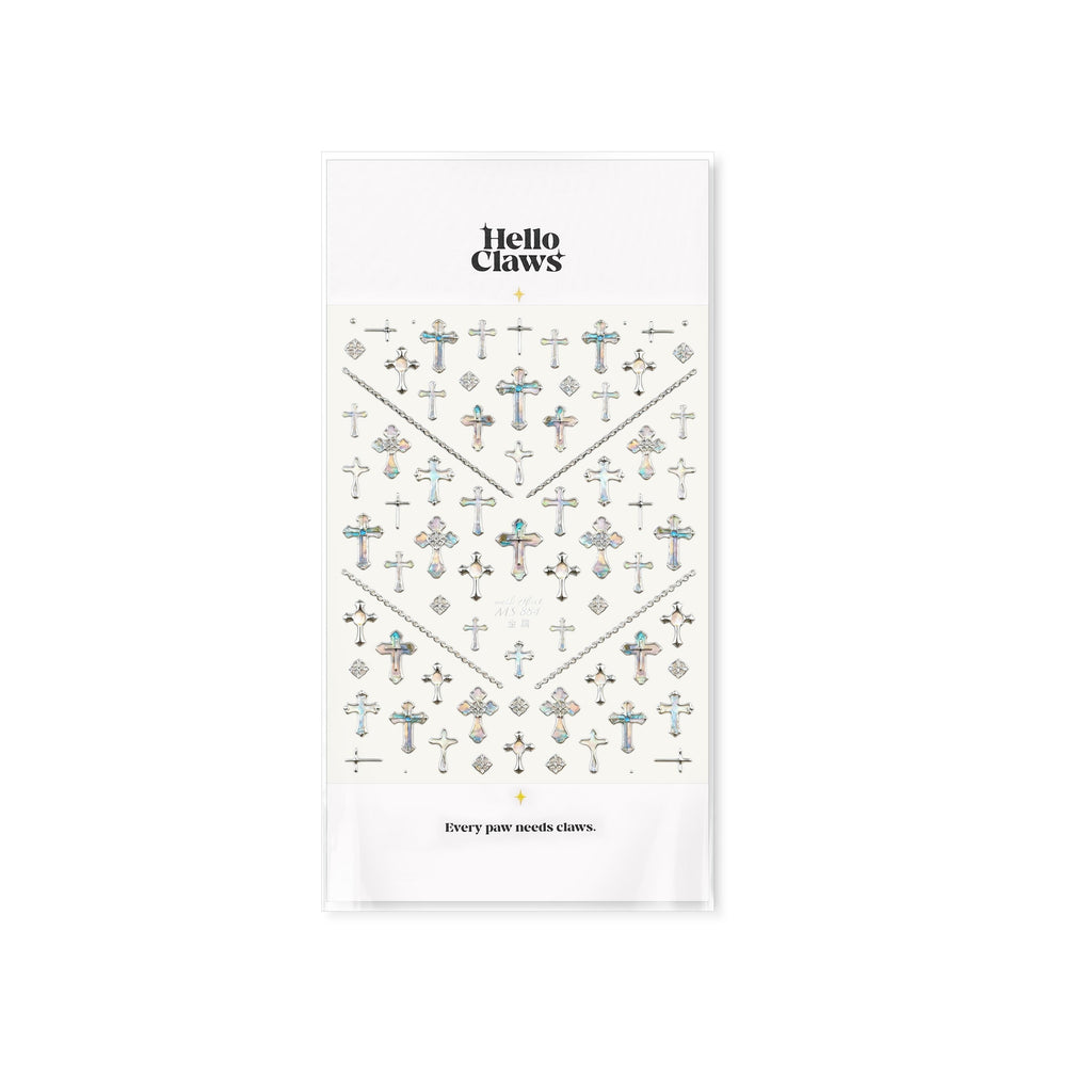 LuLuFun Studio Shell Cross Nail Art Stickers - Ultra-Thin DIY Decals