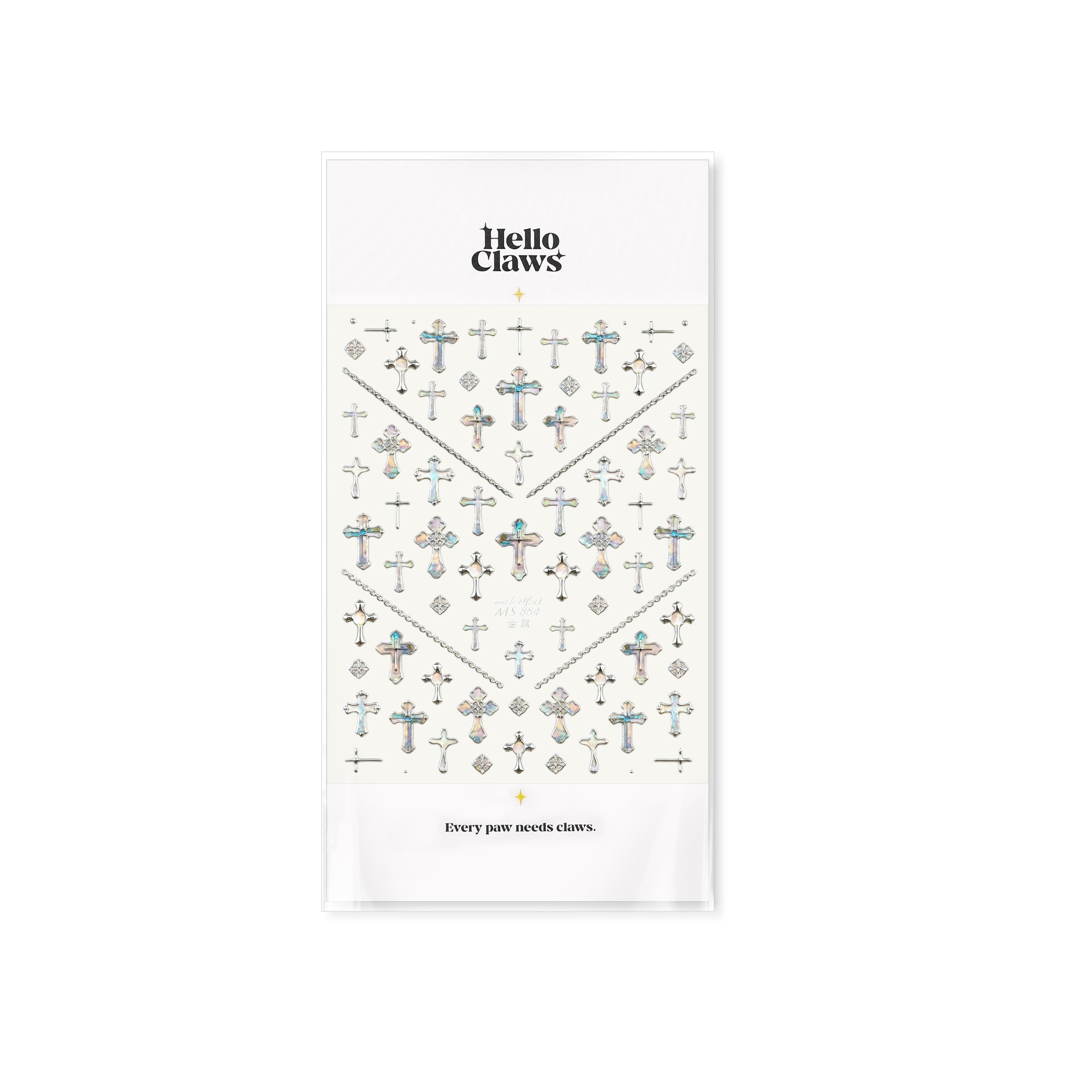 LuLuFun Studio Shell Cross Nail Art Stickers - Ultra-Thin DIY Decals