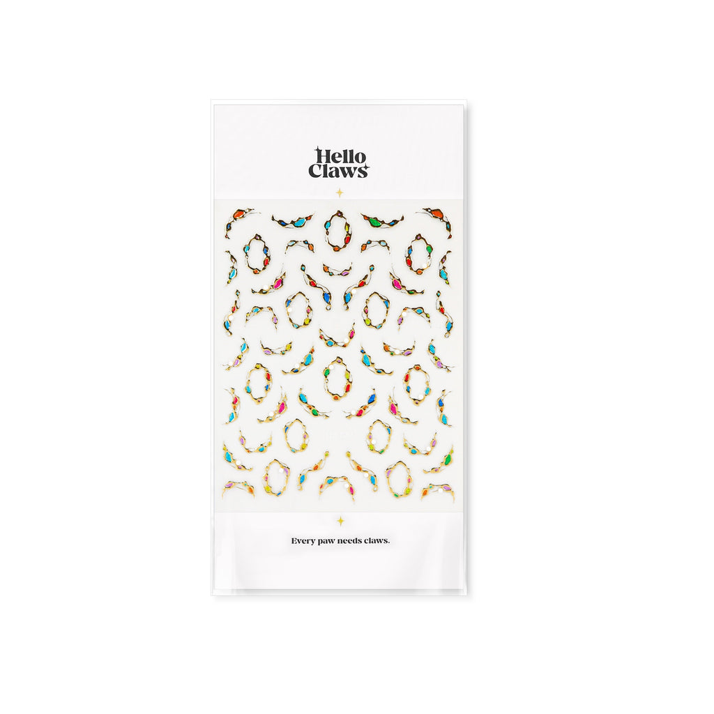 LuLuFun Studio Gemstone Necklace Nail Art Stickers - Ultra-Thin Decals