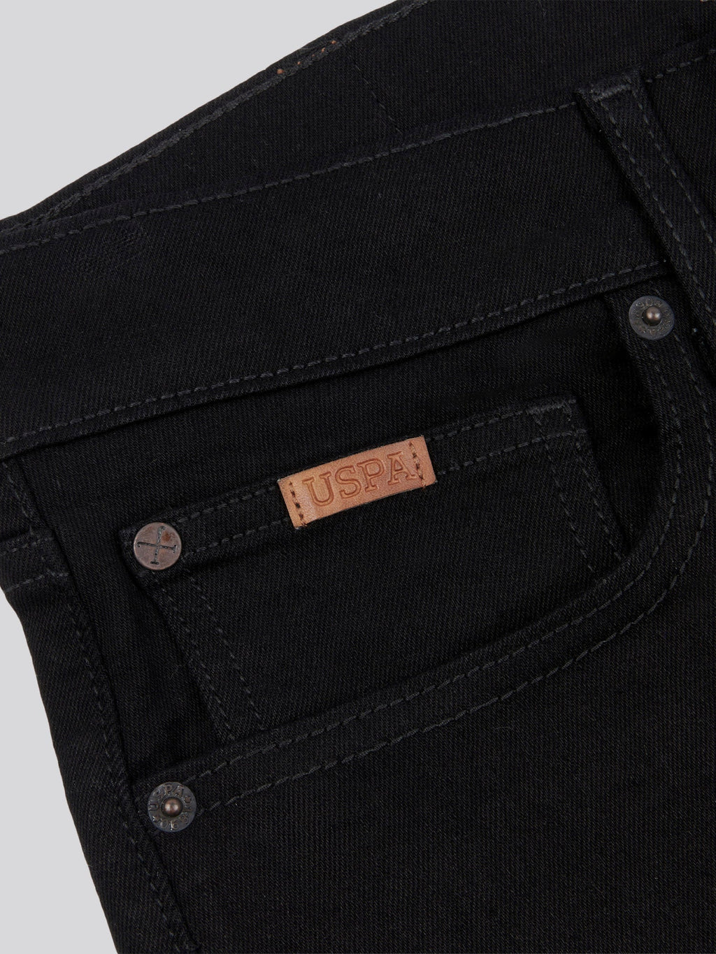 Mens 5 Pocket Regular Fit Denim Jeans in Black Wash