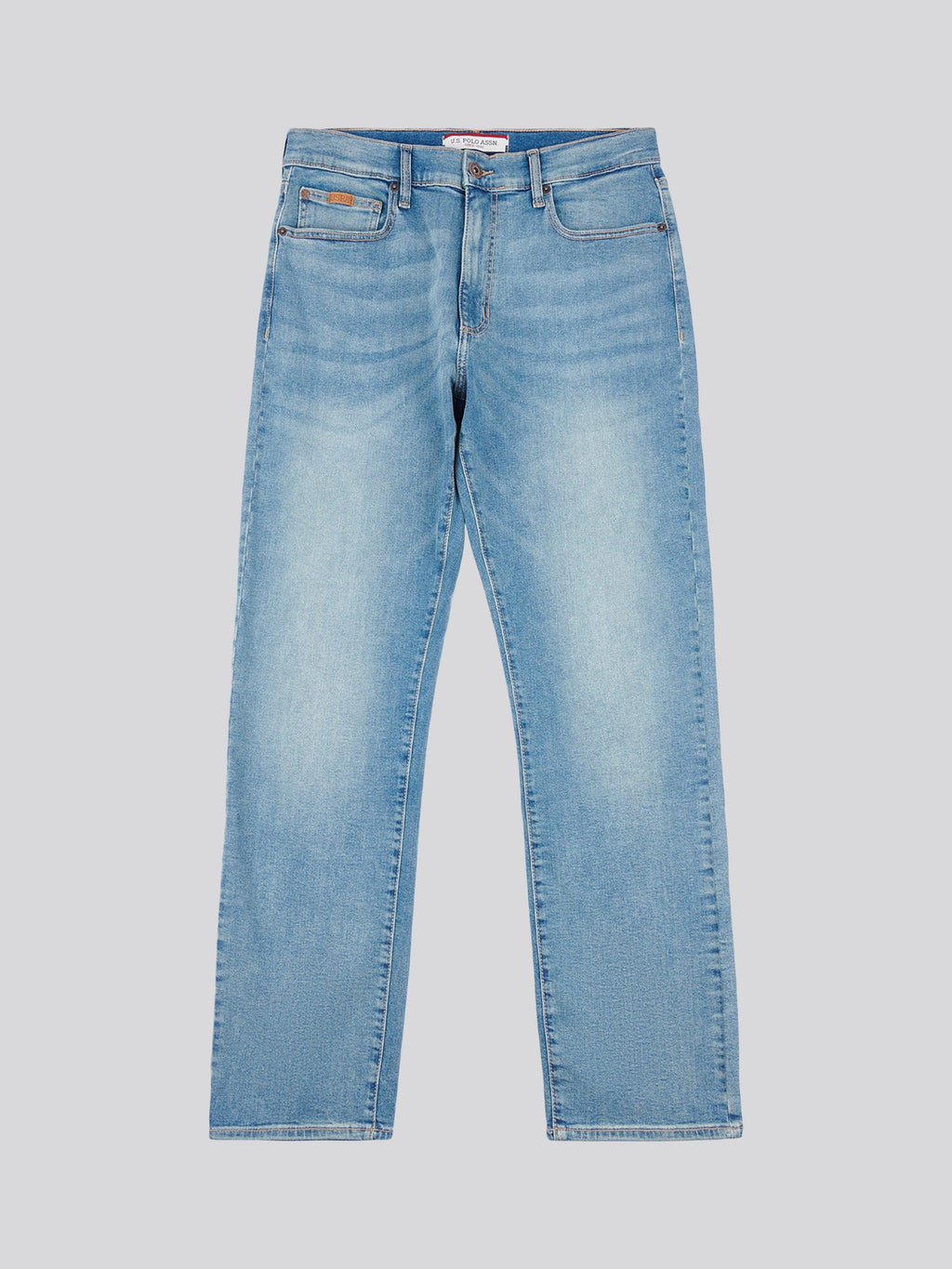 Mens 5 Pocket Regular Fit Denim Jeans in Mid Wash