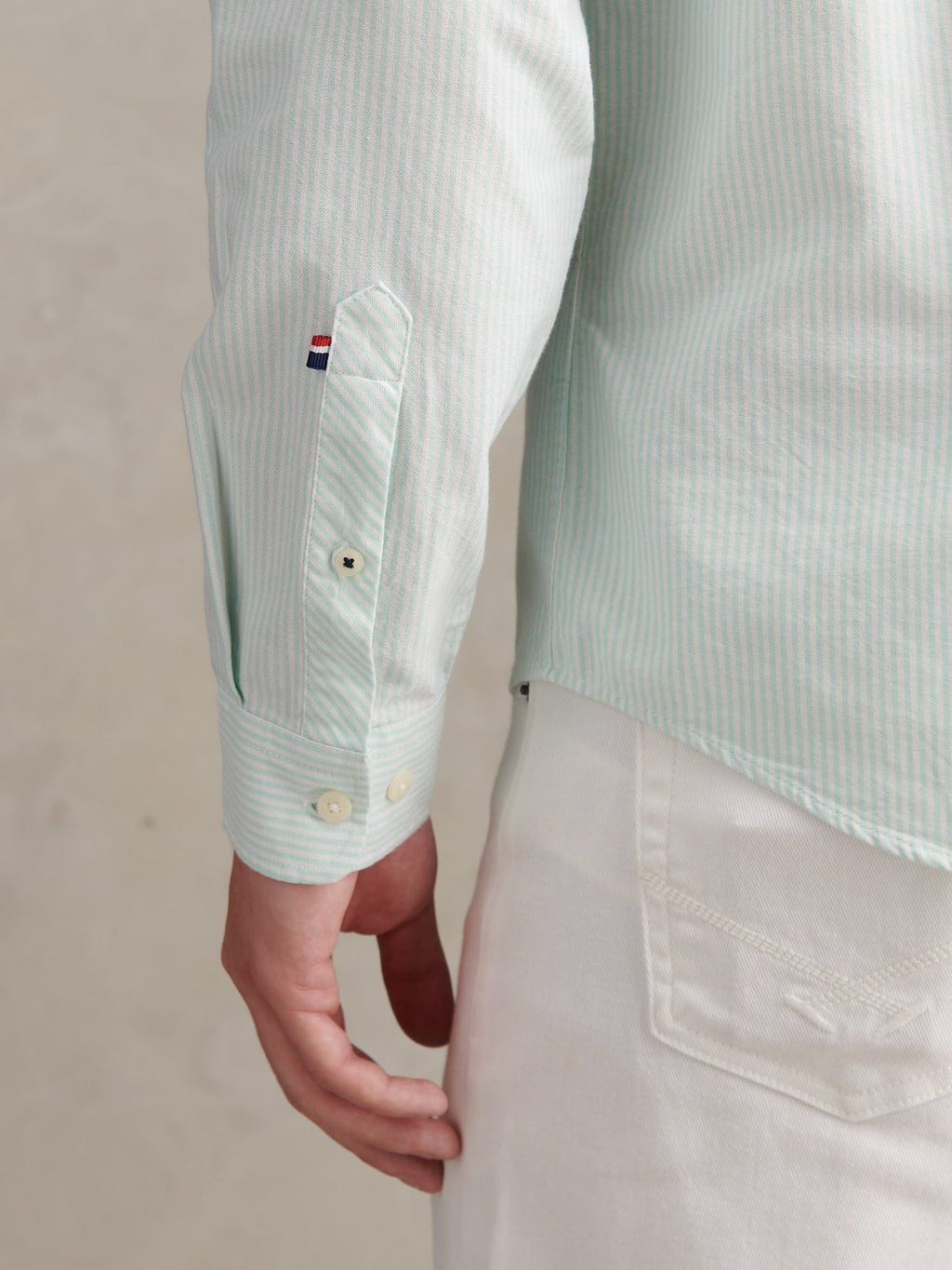 Mens Oxford Stripe  Shirt Ice Green