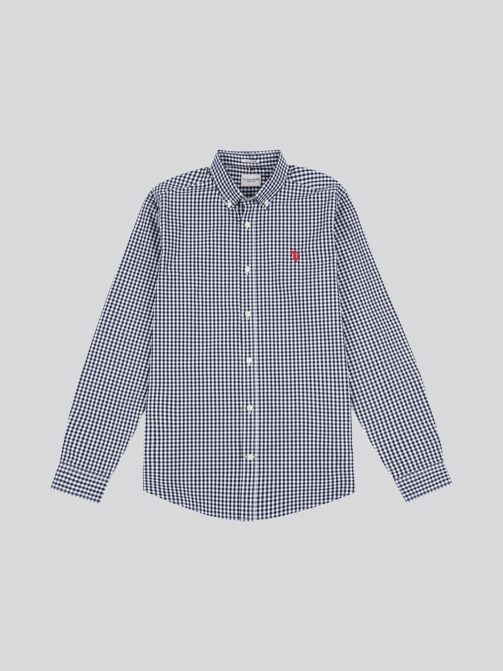 Mens Gingham Shirt in Dark Sapphire Navy
