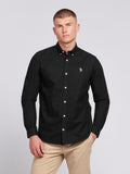Mens Peached Oxford Shirt Black