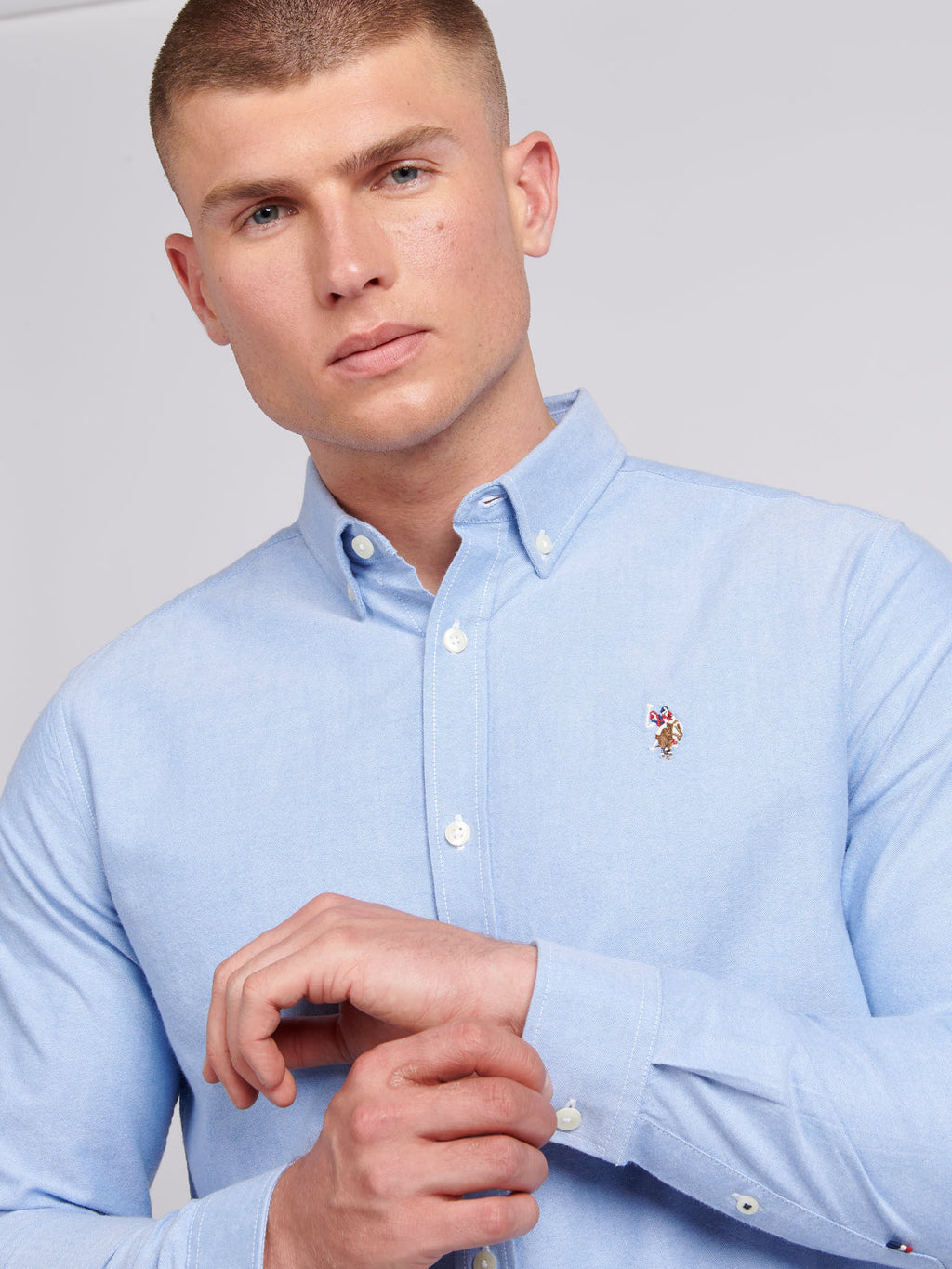 Mens Peached Oxford Shirt Blue Yonder