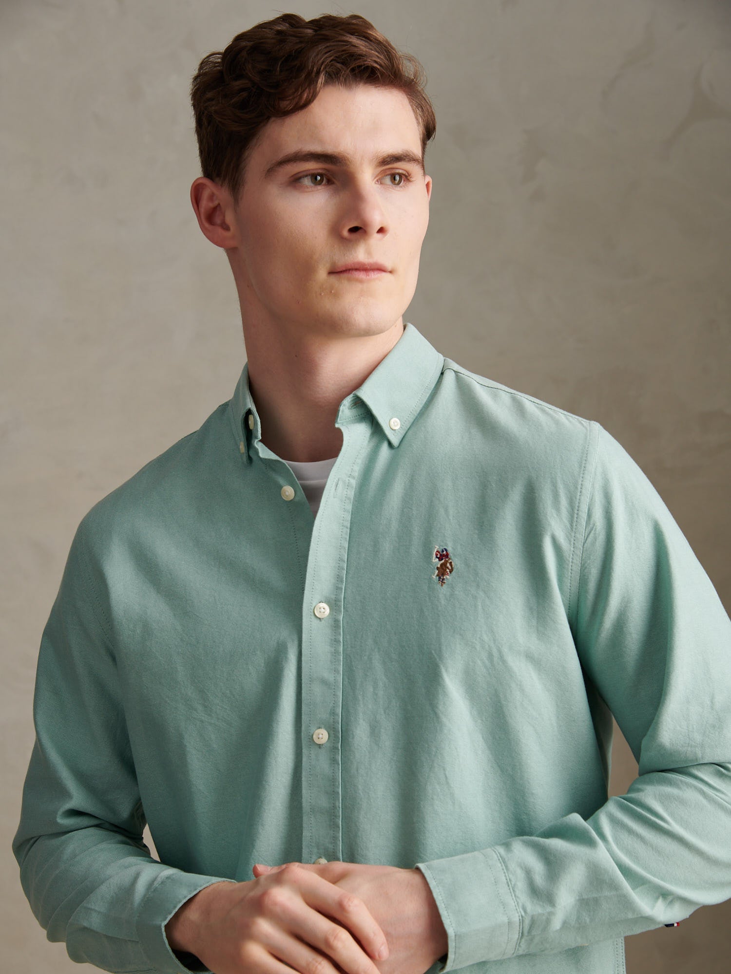 Mens Peached Oxford Shirt Aquifer