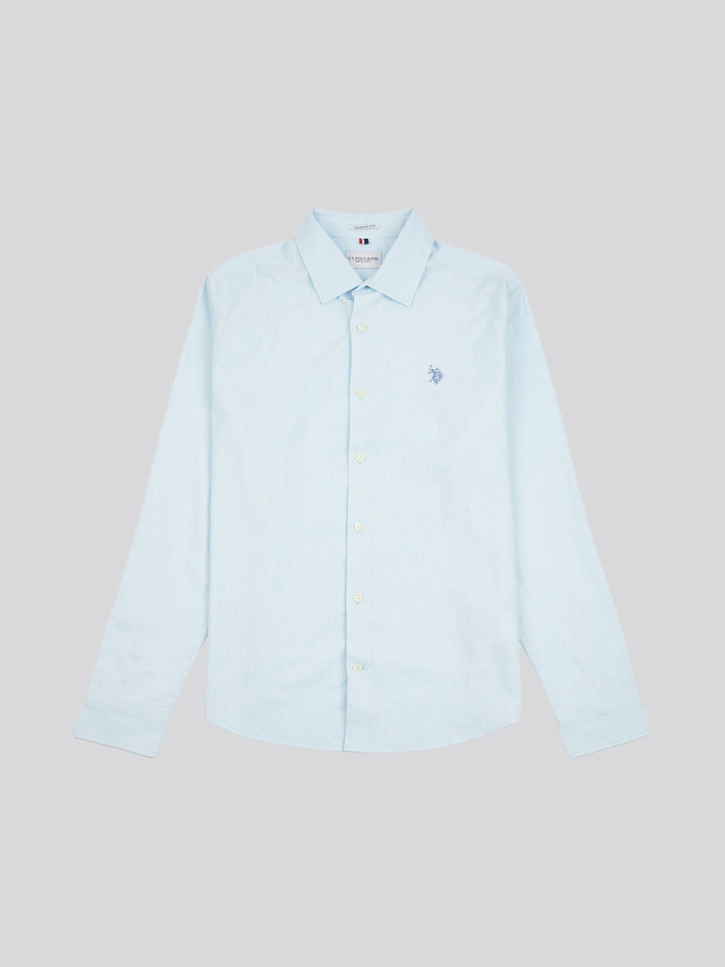 Mens Linen Blend Shirt Ice Water