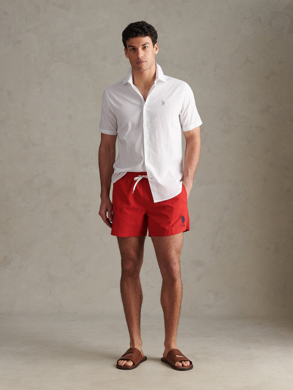 Mens Player 3 Swim Short Haute Red