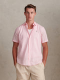 Mens Linen Blend Short Sleeve Shirt Pink a Boo