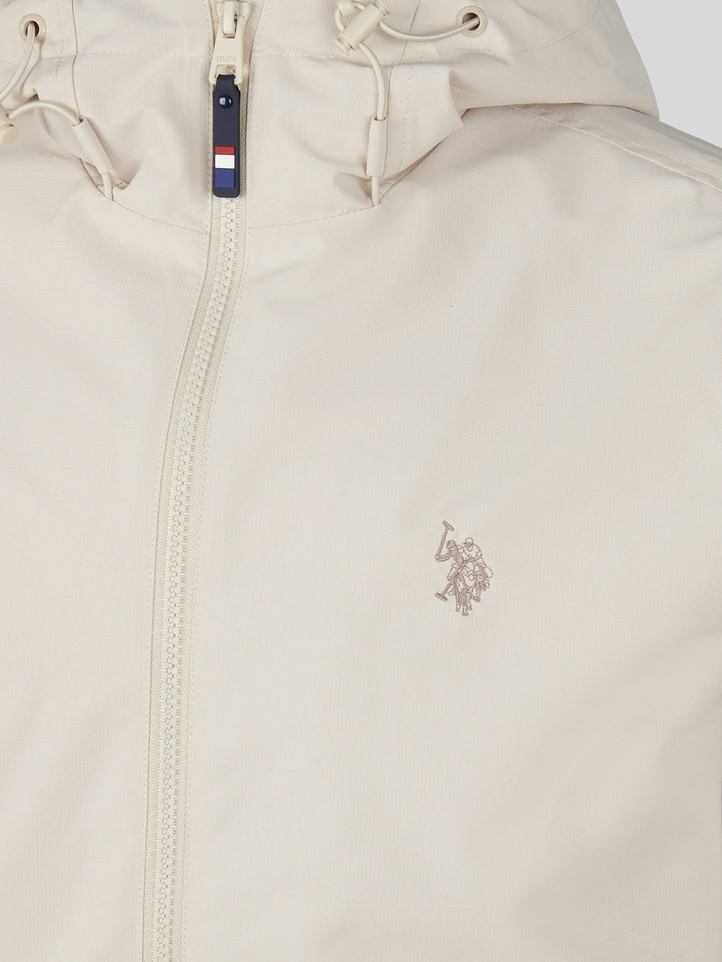 Mens Hooded Windbreaker Beige
