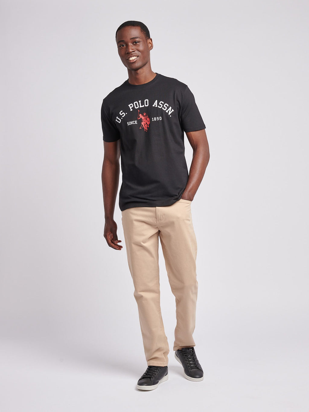 Mens Signature Arch Print T-Shirt Black