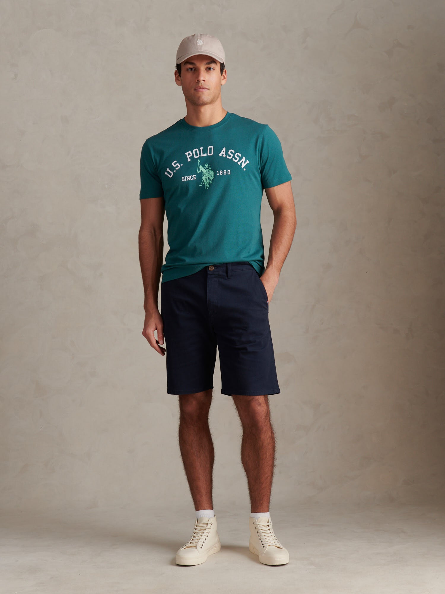 Mens Signature Arch Print T-Shirt Mediterranea