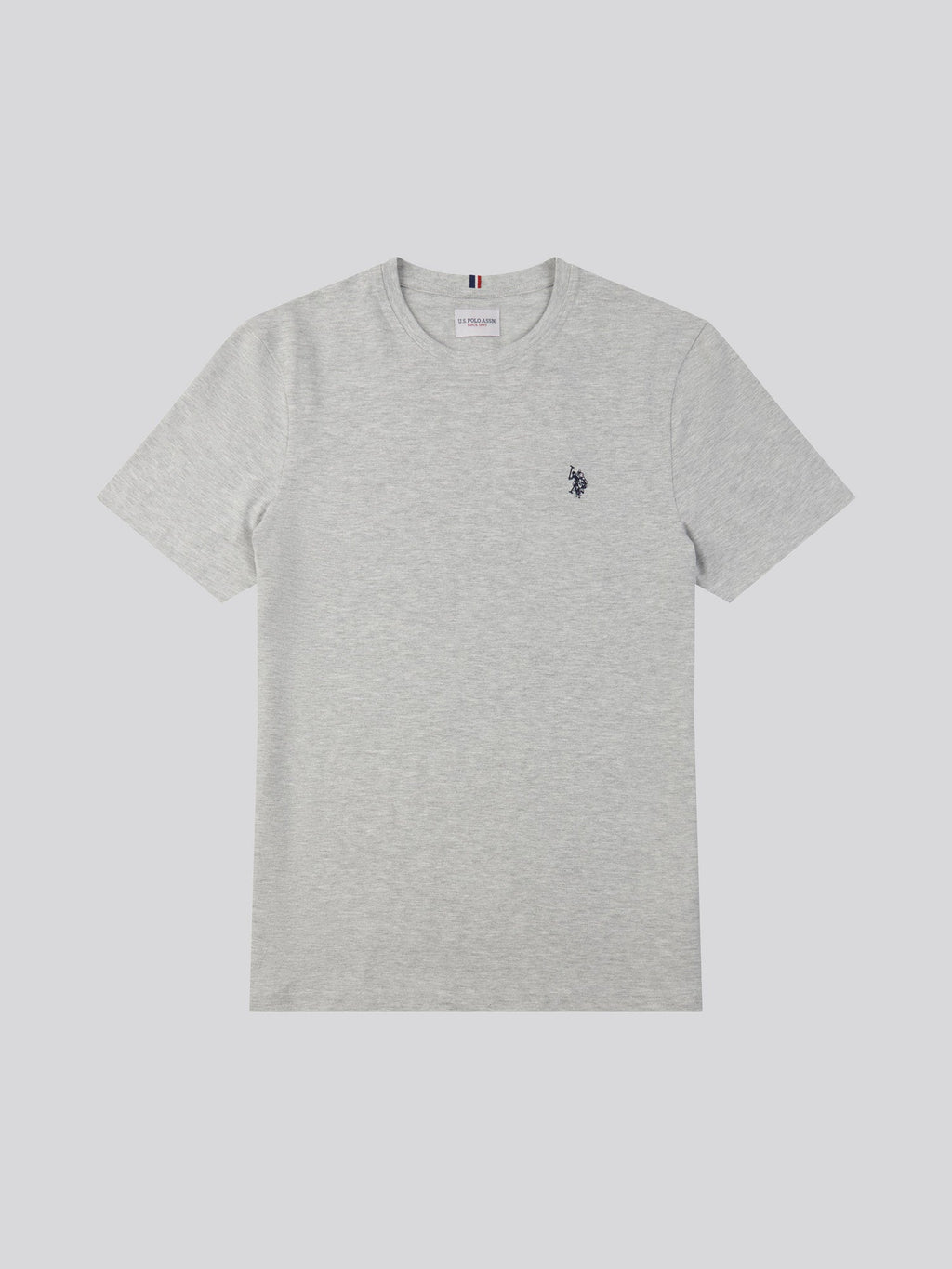 Mens Double Horsemen T-Shirt Mid Grey Marl