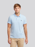 Mens Double Horsemen Polo Shirt Chambray Blue
