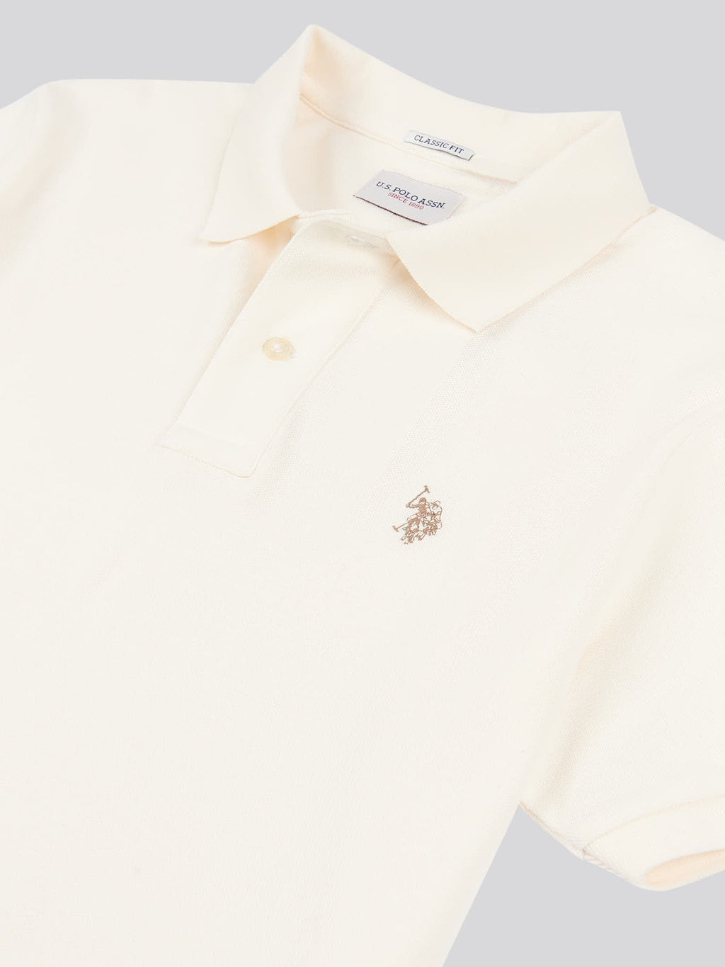 Mens Double Horsemen Polo Shirt Whisper White