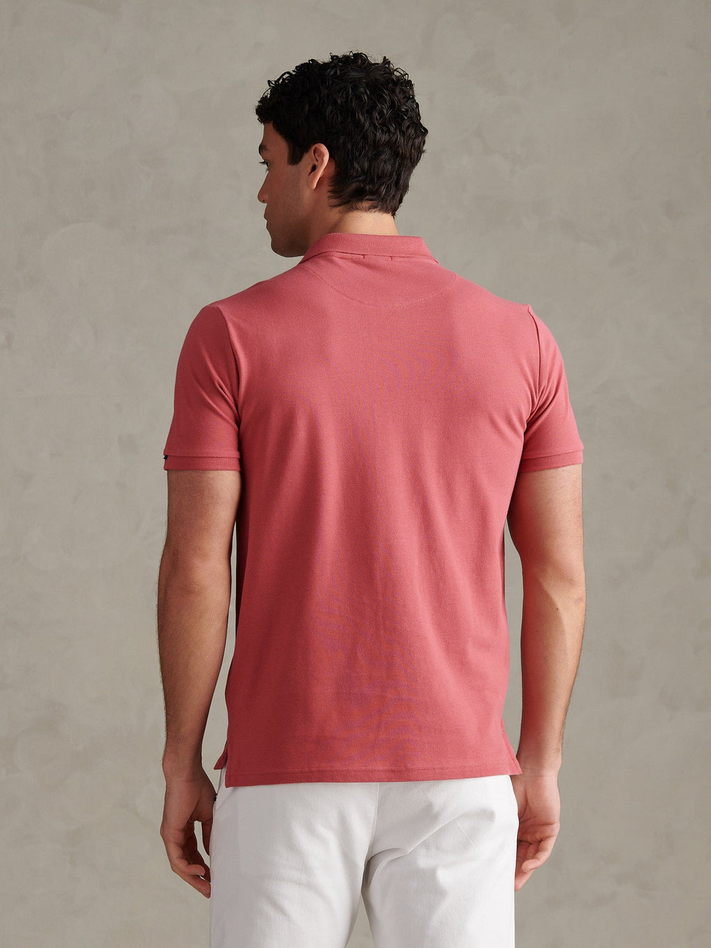 Mens Double Horsemen Polo Shirt Slate Rose