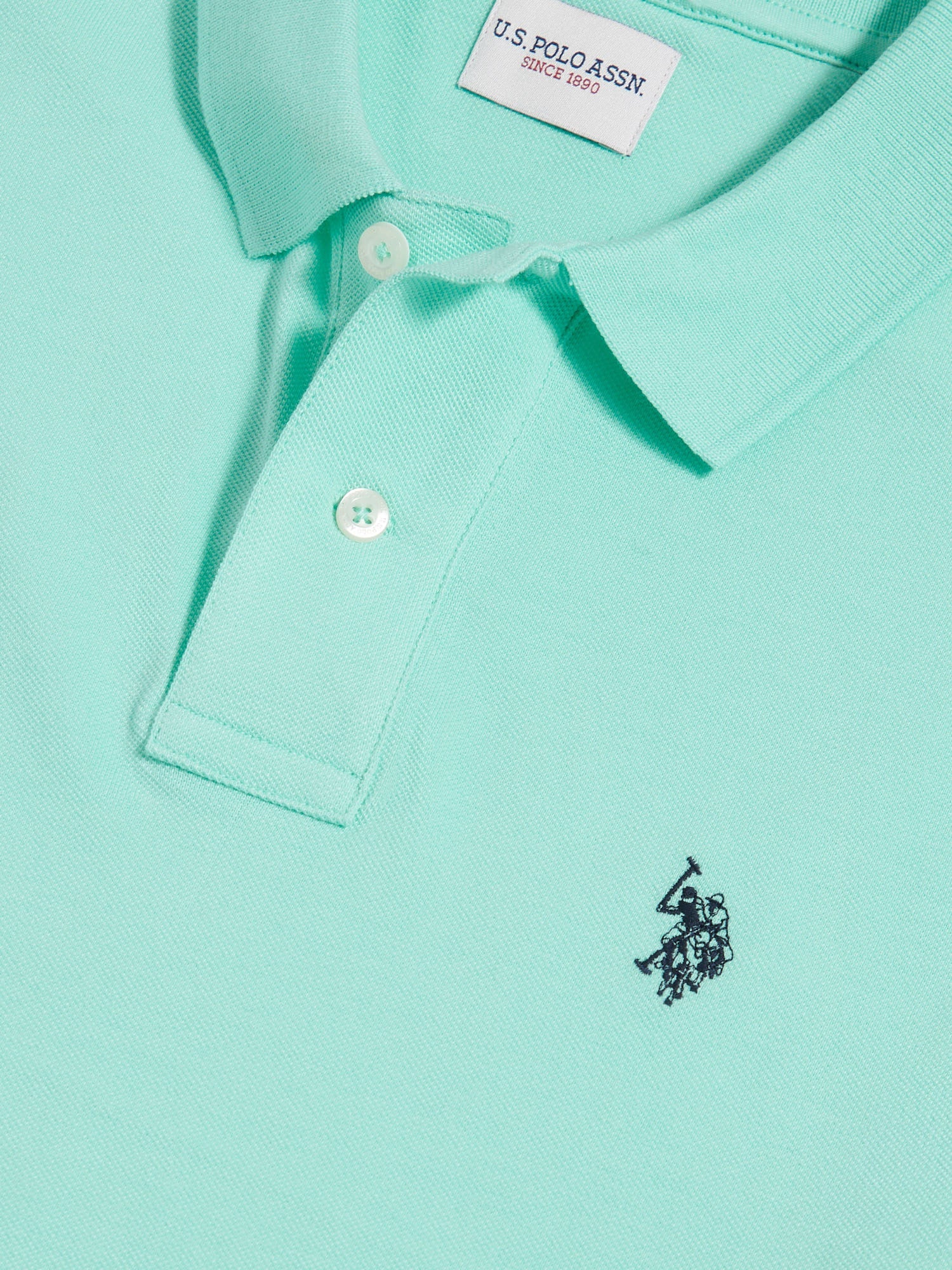 Mens Double Horsemen Polo Shirt Ice Green