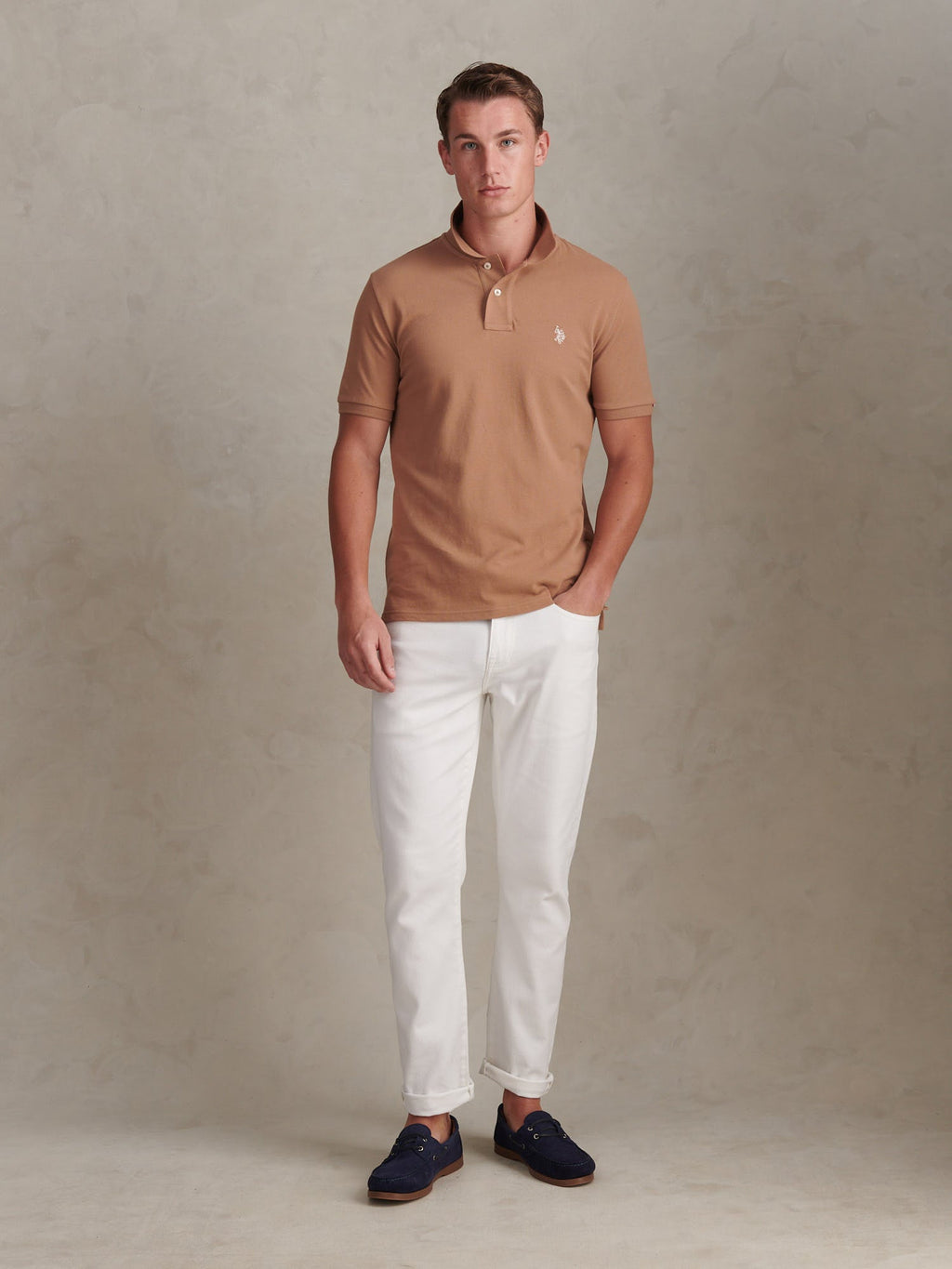 Mens Double Horsemen Polo Shirt Burro