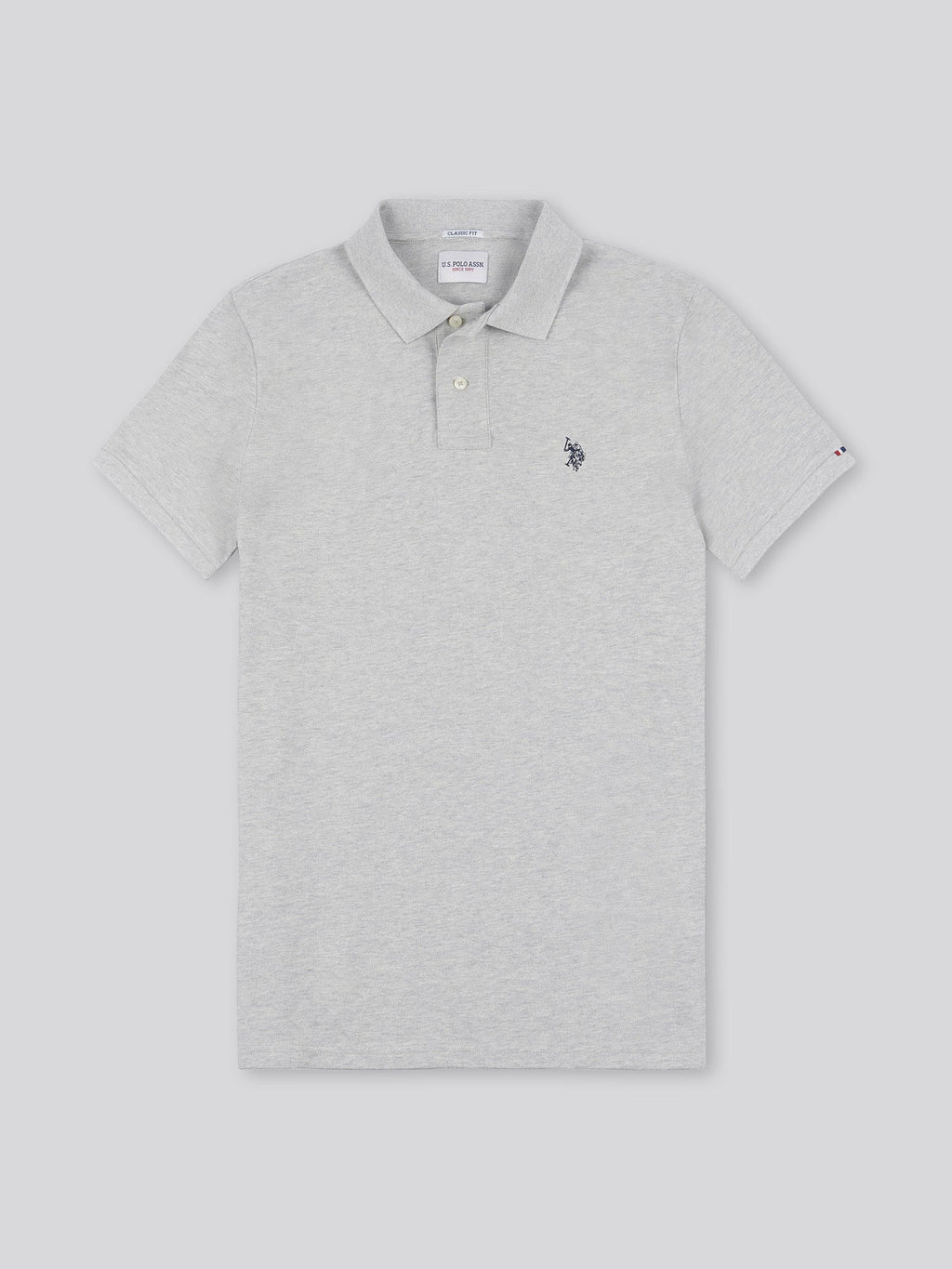 Mens Double Horsemen Polo Shirt Mid Grey Marl