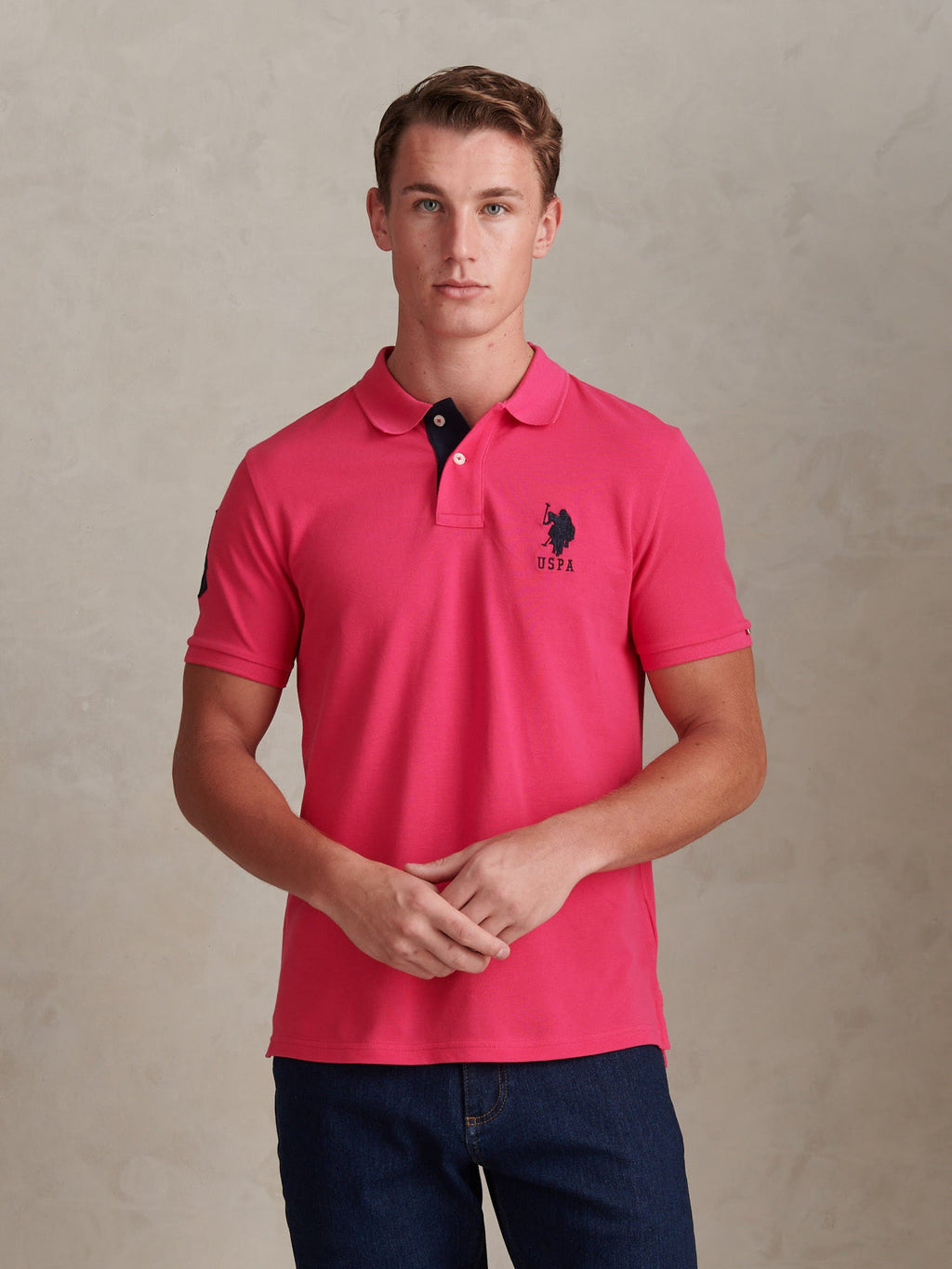 Mens Player 3 Polo Shirt Raspberry Sorbet