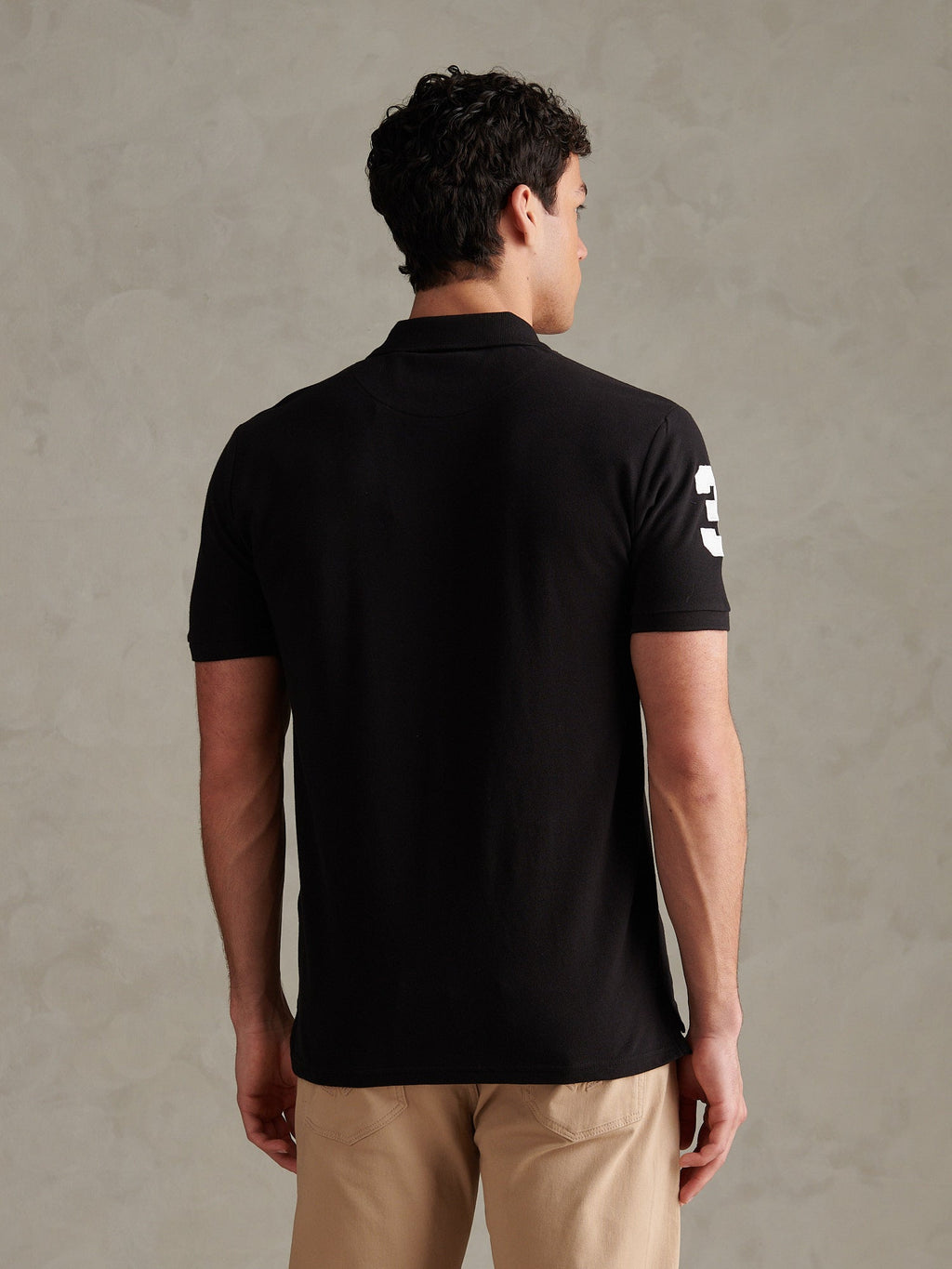 Mens Player 3 Polo Shirt Black Bright White DHM