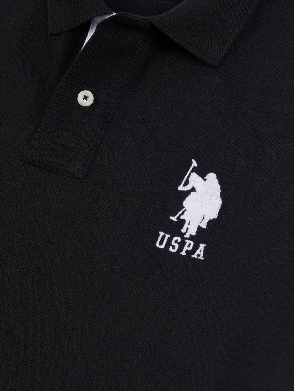 Mens Player 3 Polo Shirt Black Bright White DHM
