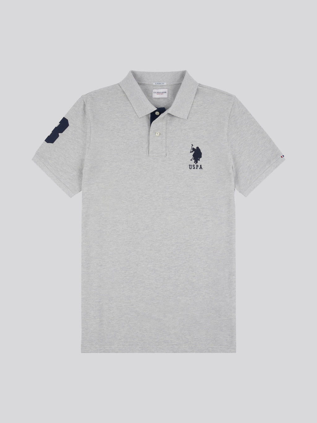 Mens Player 3 Polo Shirt Mid Grey Marl