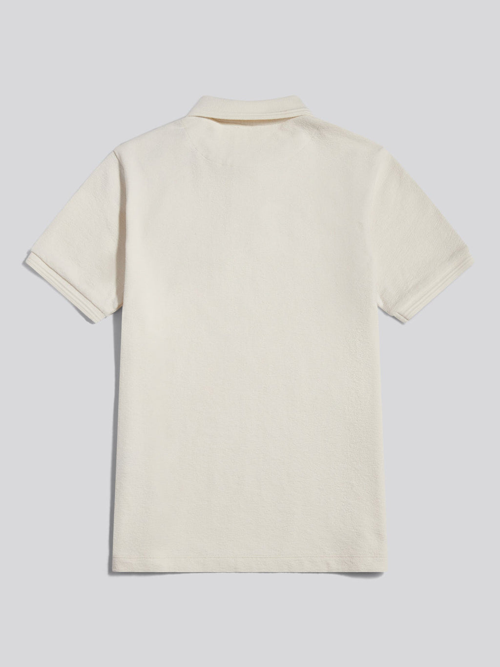 Mens Texture Terry Polo Shirt Whisper White