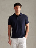 Mens Texture Terry Polo Shirt Dark Sapphire Navy / Moonlight Blue DHM