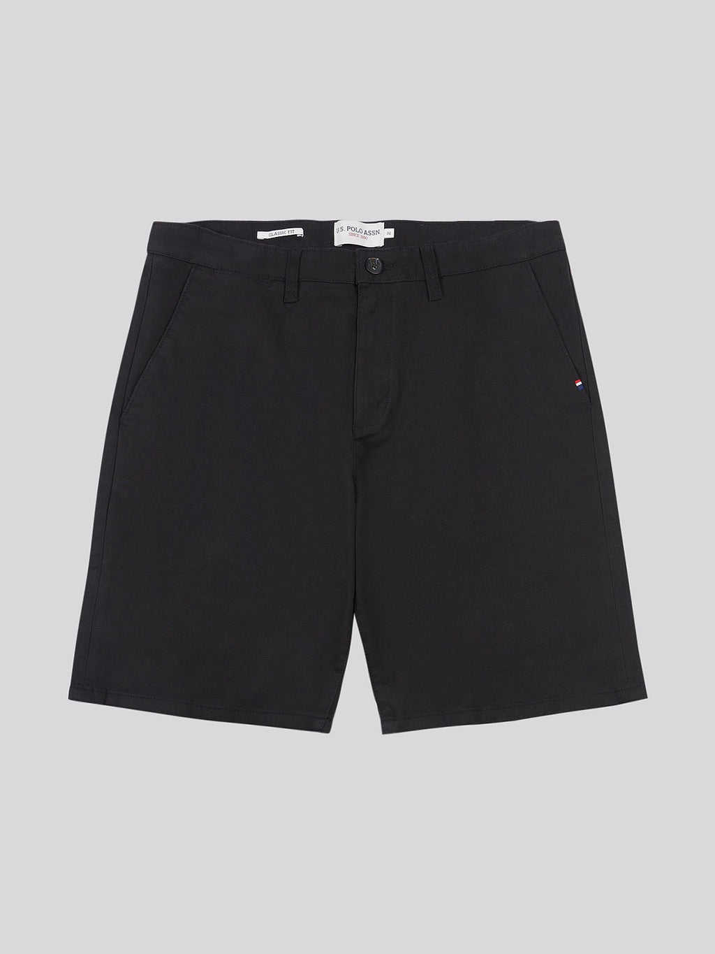 Mens Classic Chinos Shorts Black Bright White DHM