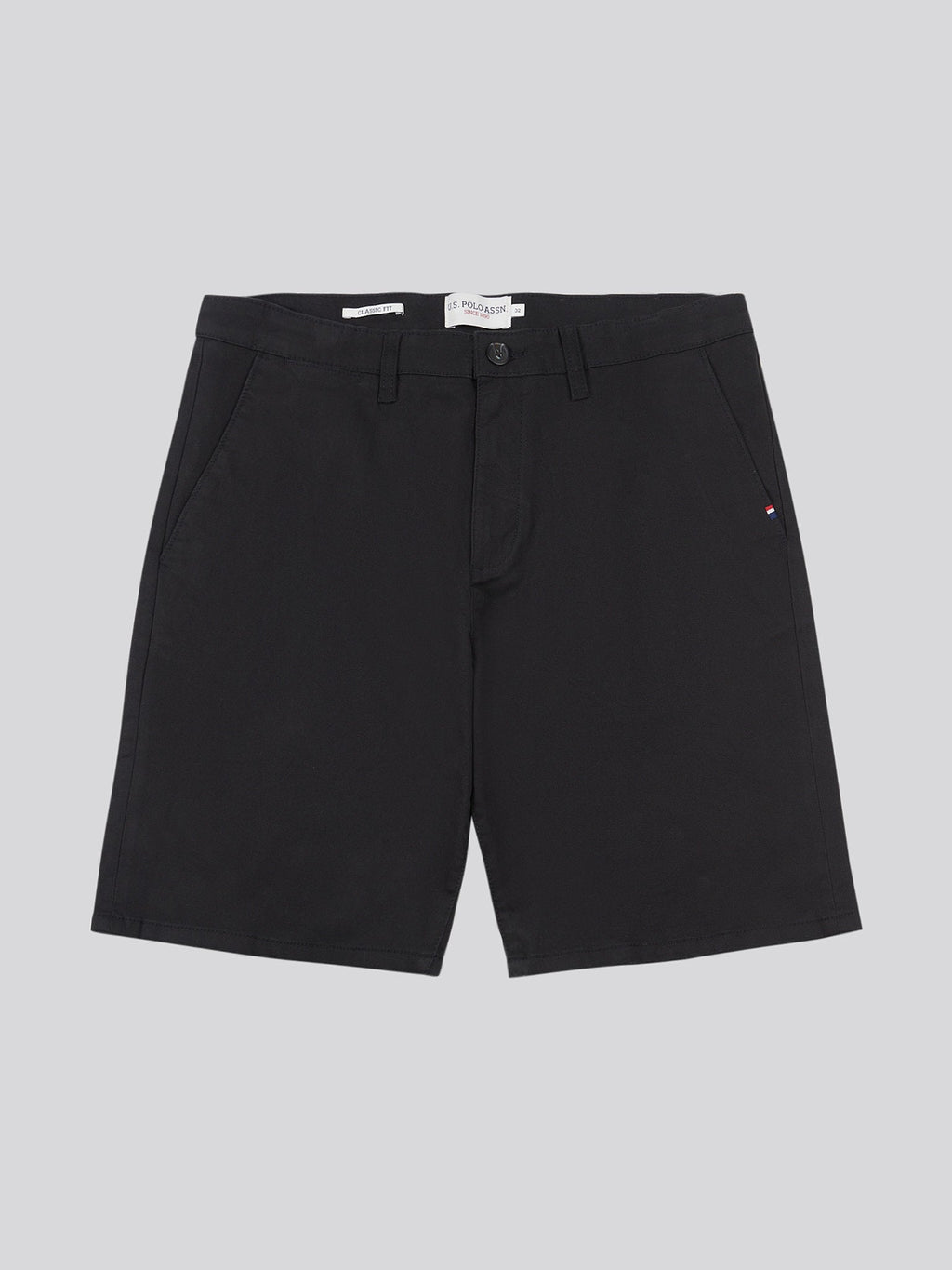 Mens Classic Chinos Shorts Black Bright White DHM