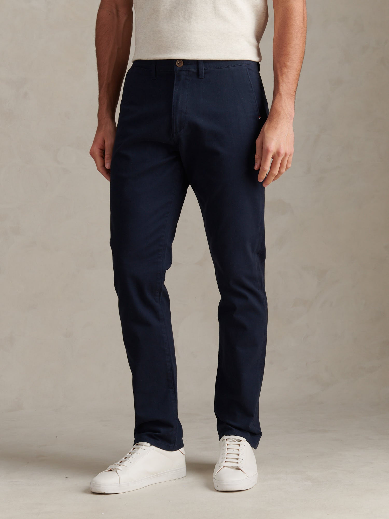 Mens Classic Chinos Dark Sapphire Navy / Haute Red DHM