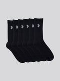 Mens Five Pack Classic Sports Socks in Black