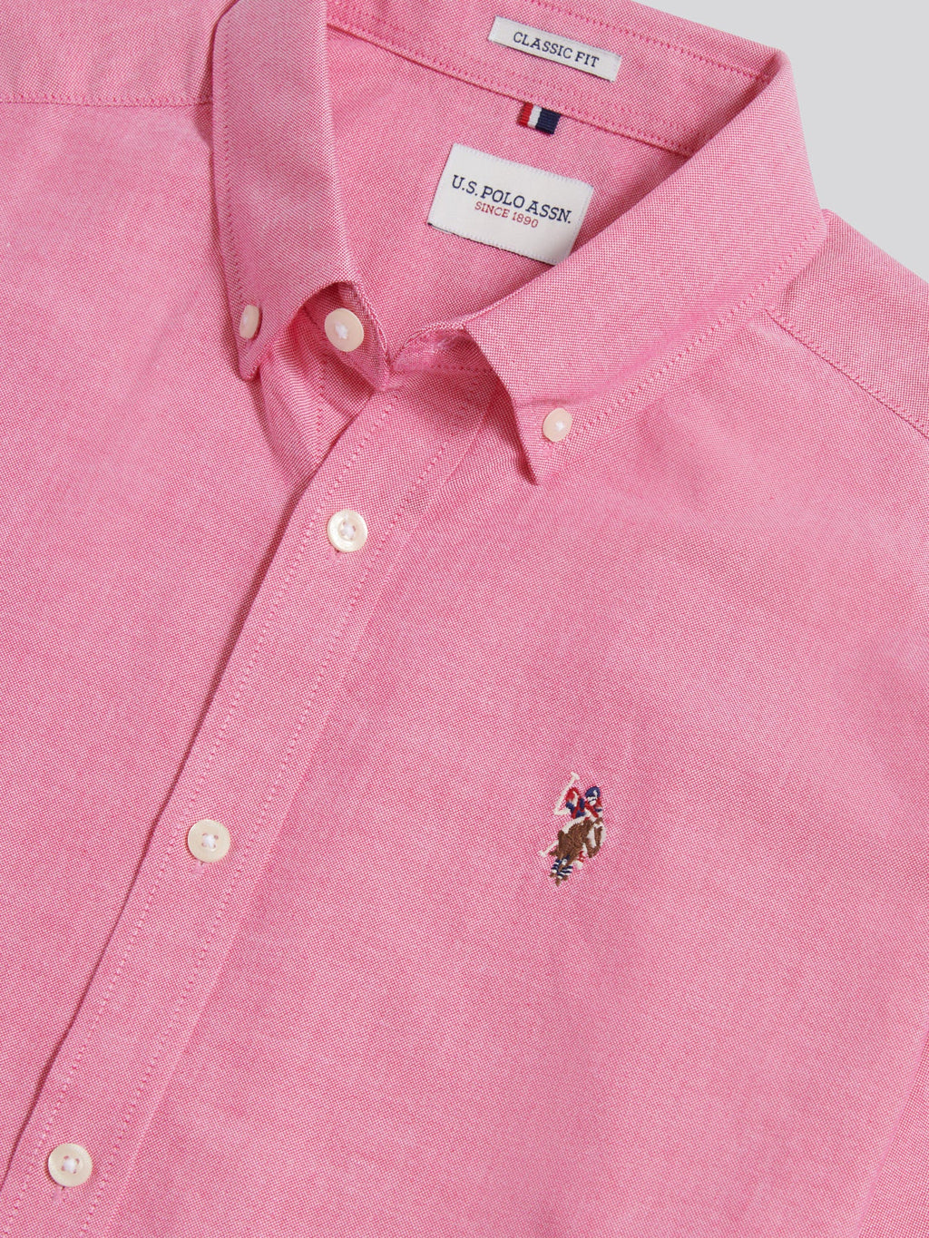 Mens  Short Sleeve Oxford Shirt Chateau Rose