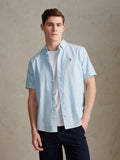 Mens  Short Sleeve Oxford Shirt Ice Blue