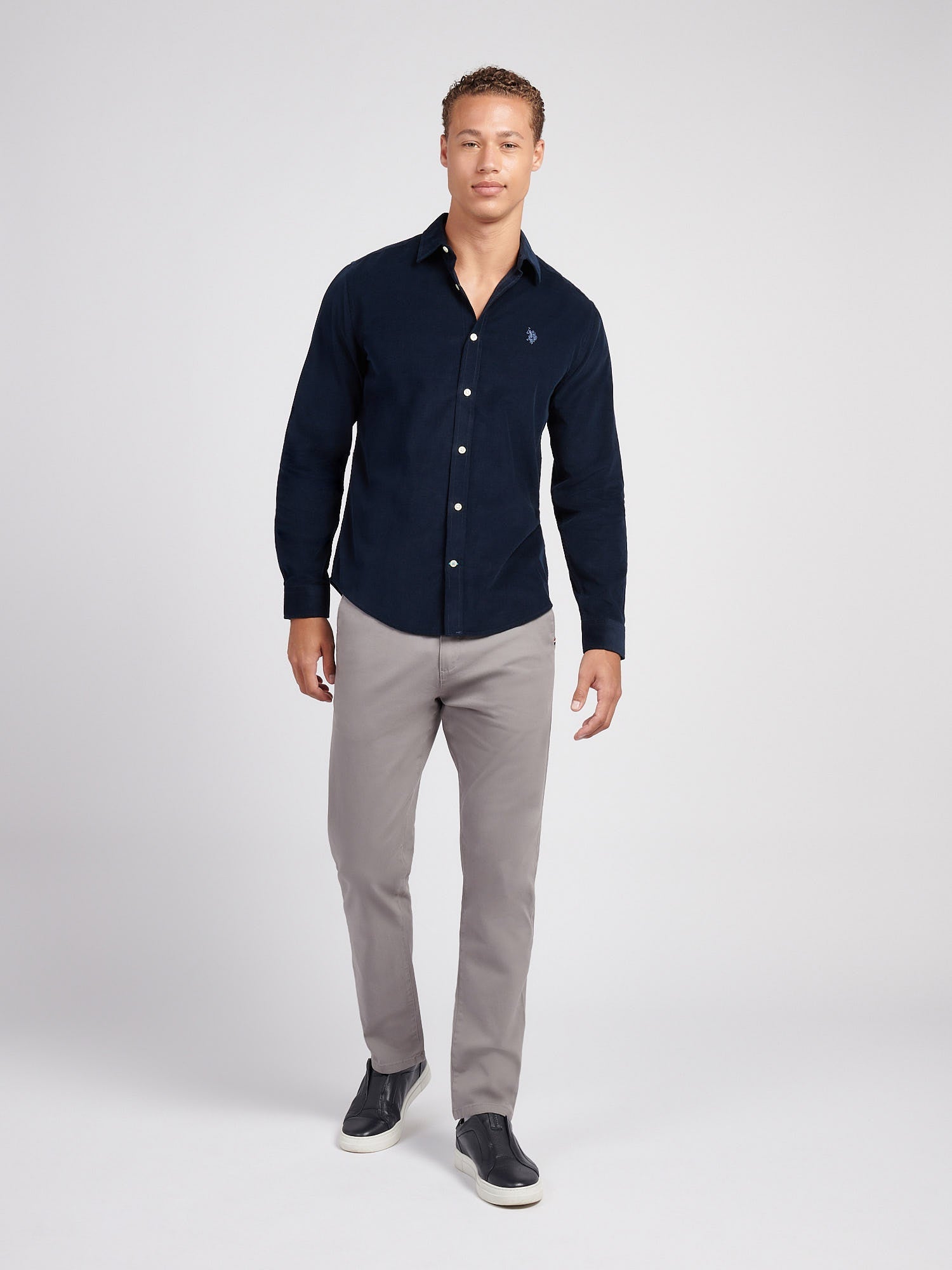 Mens Cord Shirt in Dark Sapphire Navy