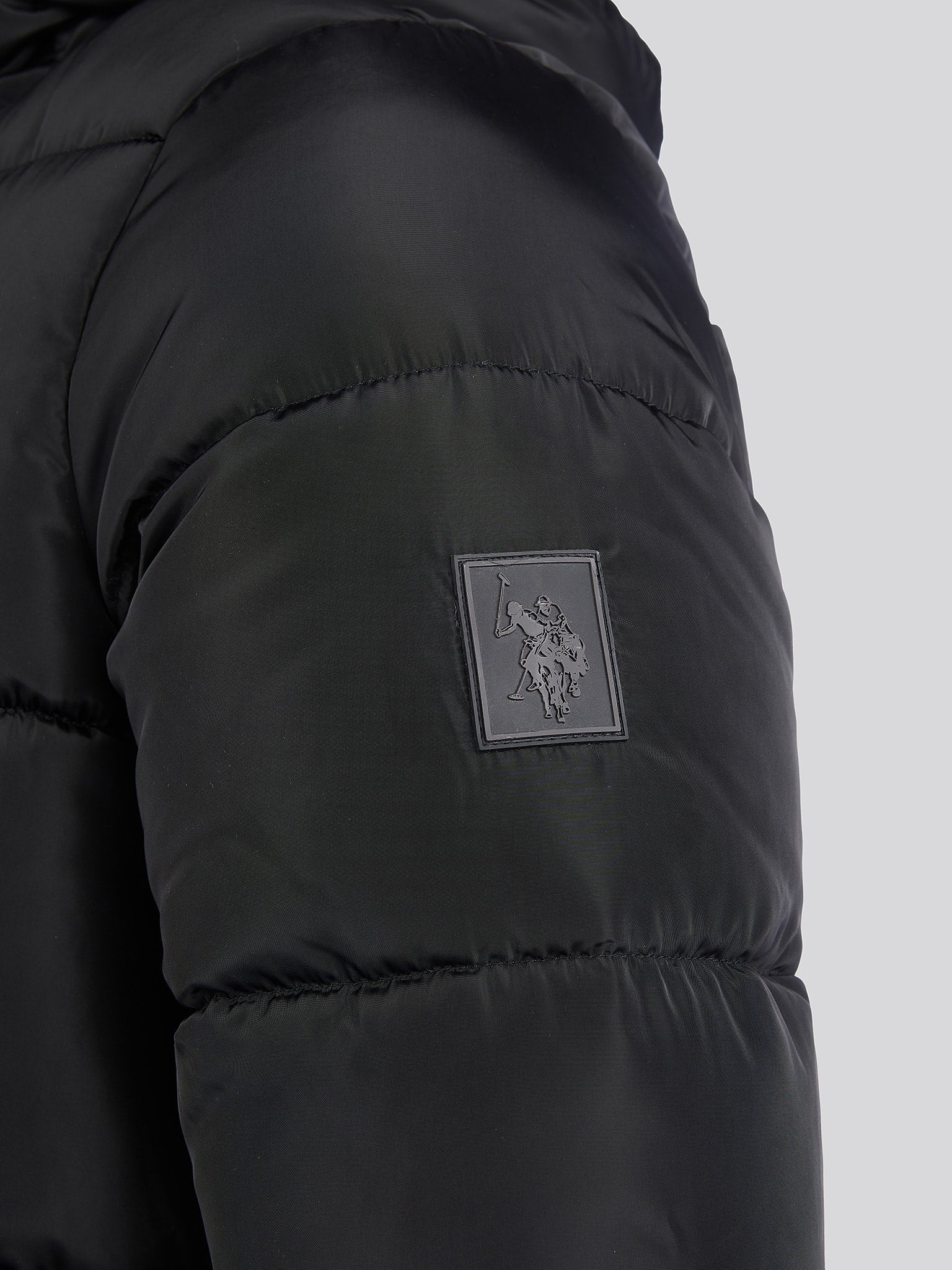 Mens Classic Longlined Puffer Jacket in Black