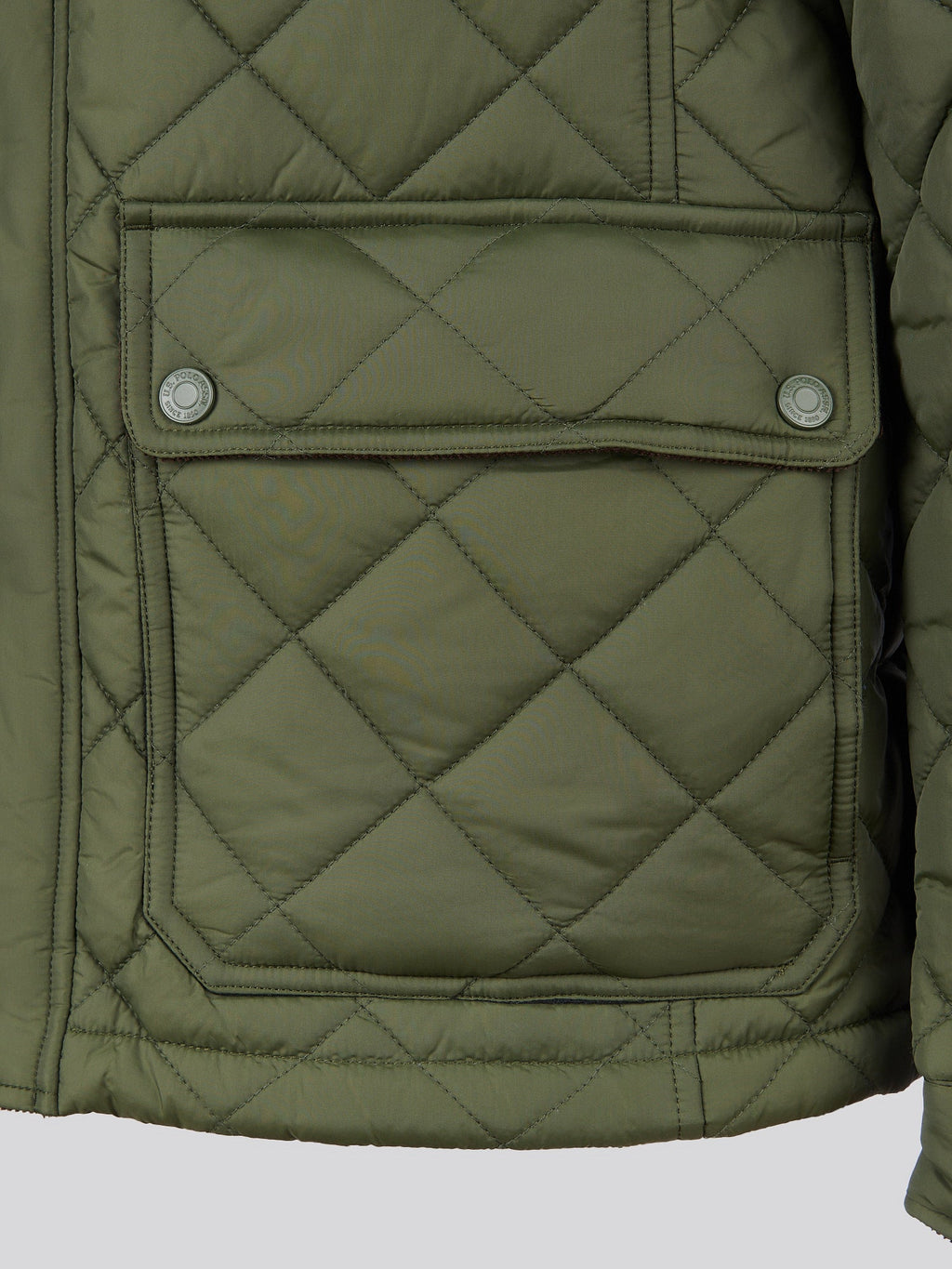 Mens Diamond Quilted Funnel Jacket in Forest Night