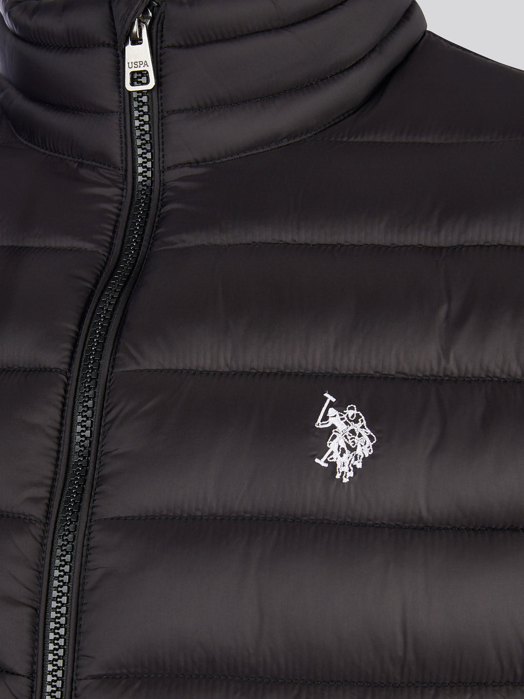 Mens Lightweight Bound Quilted Jacket Black Bright White DHM