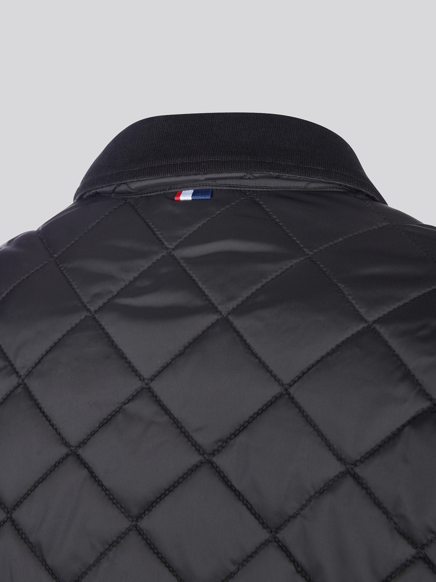 Mens Diamond Quilt Padded Collared Jacket in Black