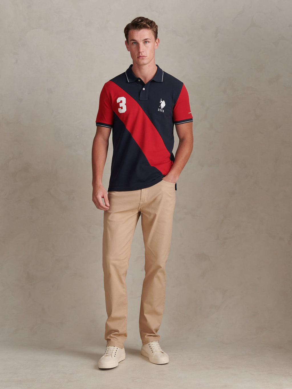 Mens Sash Pique Polo Shirt Dark Sapphire Navy