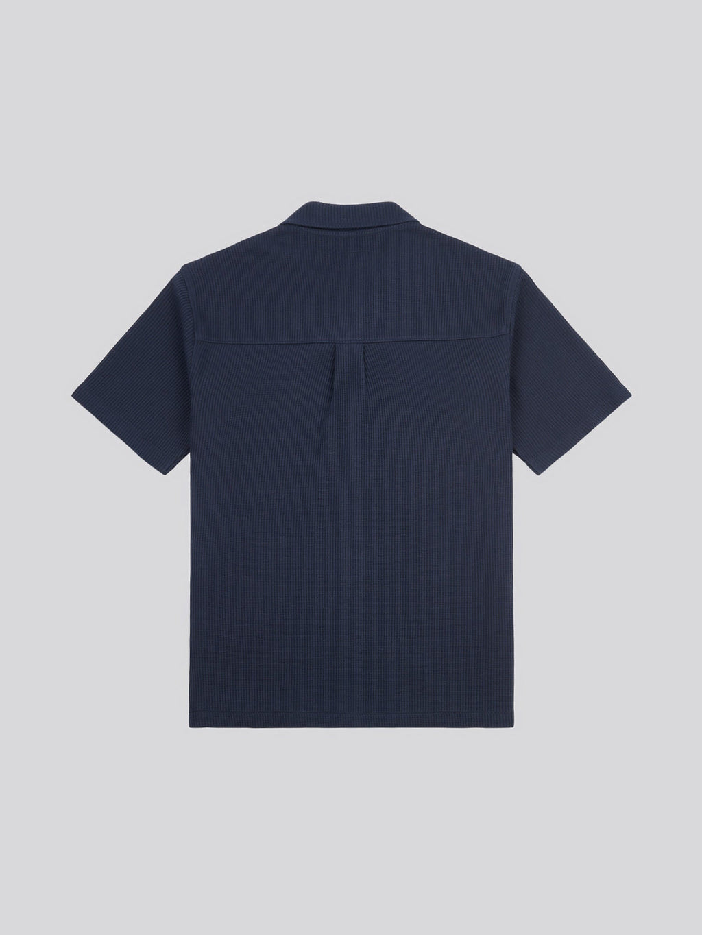 Mens Waffle Texture Revere Shirt in Dark Sapphire Navy