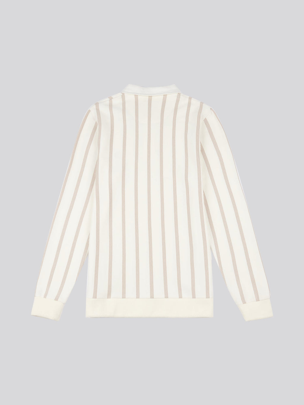 Mens Vertical Stripe Sweat Rugby in Whisper White
